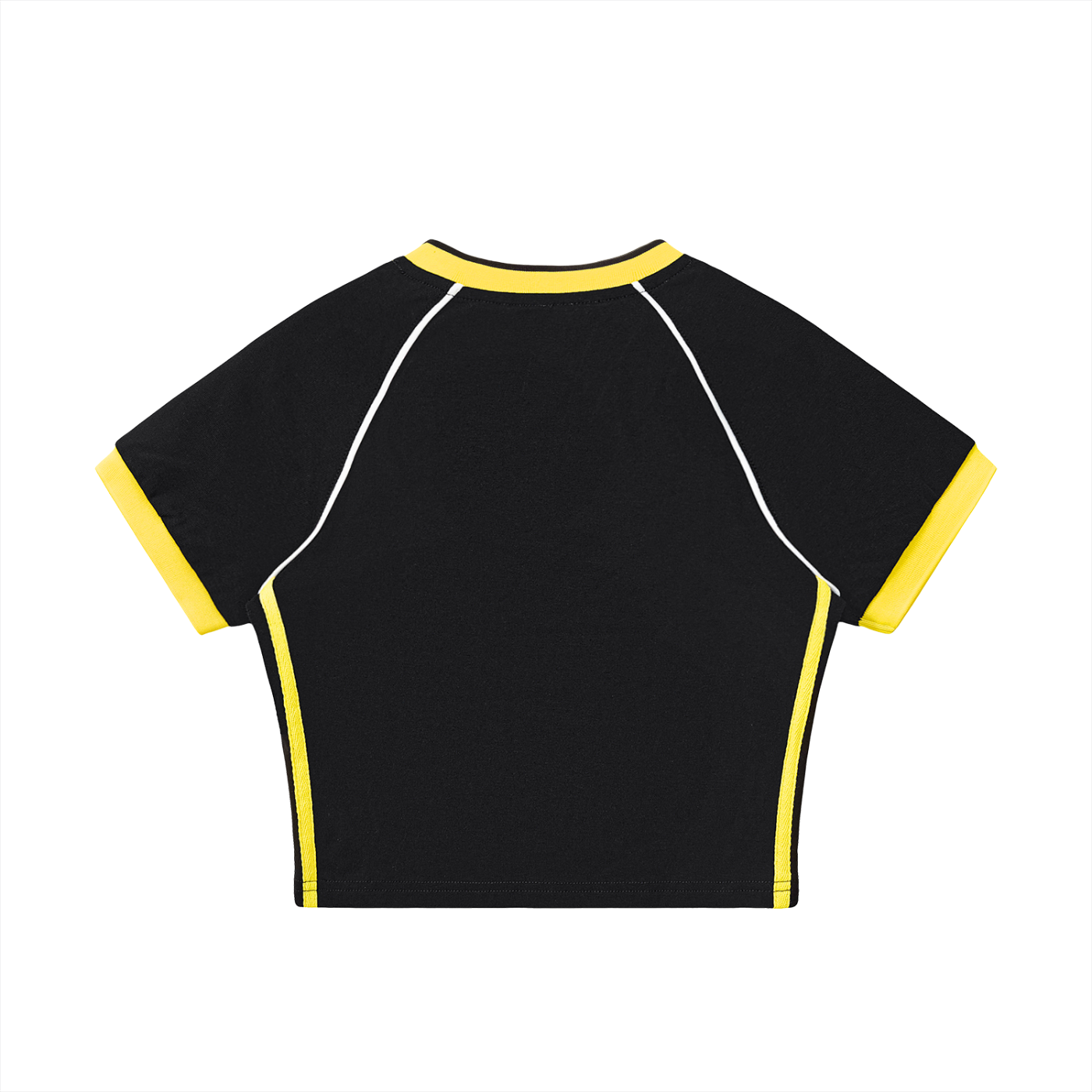 Colombia Contrast Trim V-Neck Crop T-Shirt
