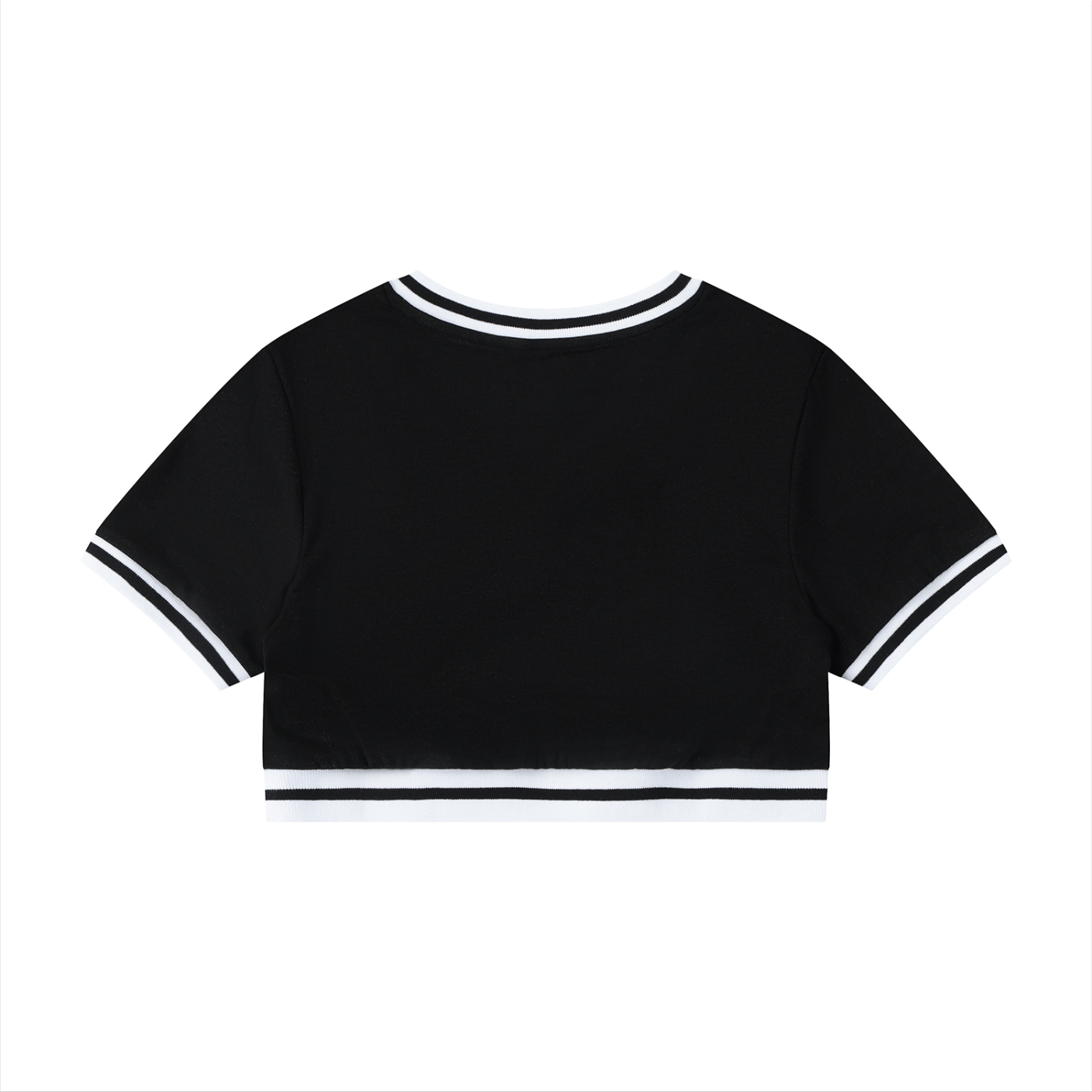 Mexico Women's Color Block V-Neck Crop T-Shirt