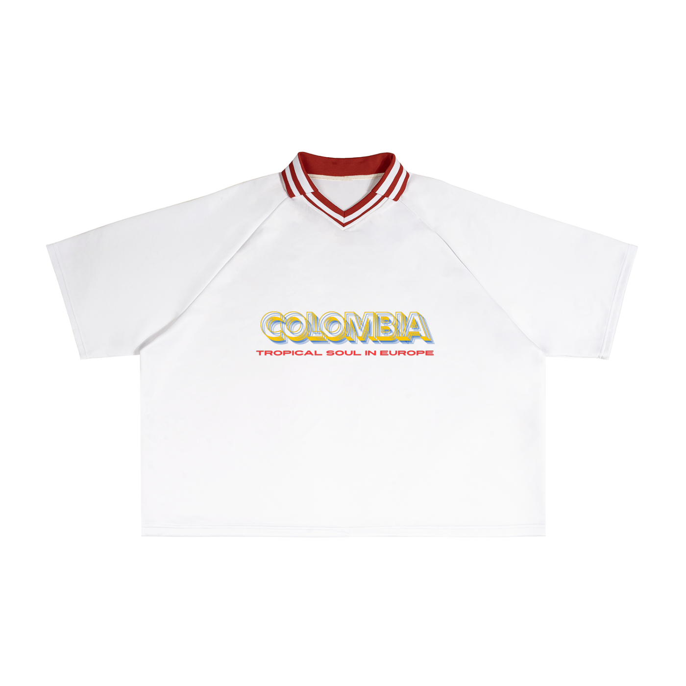 Colombia Contrast Lapel Collar Boxy T-Shirt