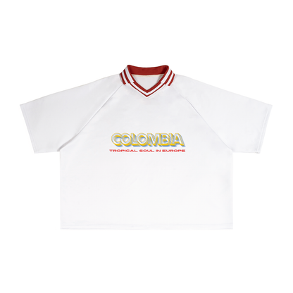 Colombia Contrast Lapel Collar Boxy T-Shirt