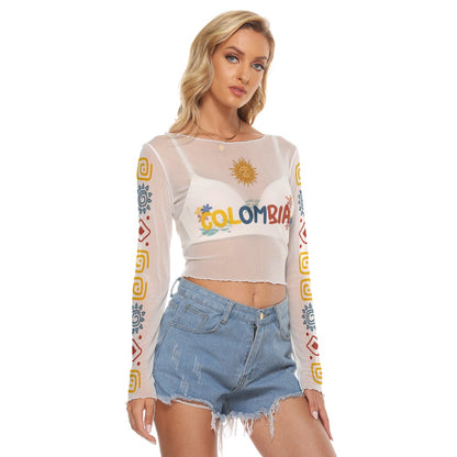 All-Over Print Women's Mesh Long Sleeves T-shirt