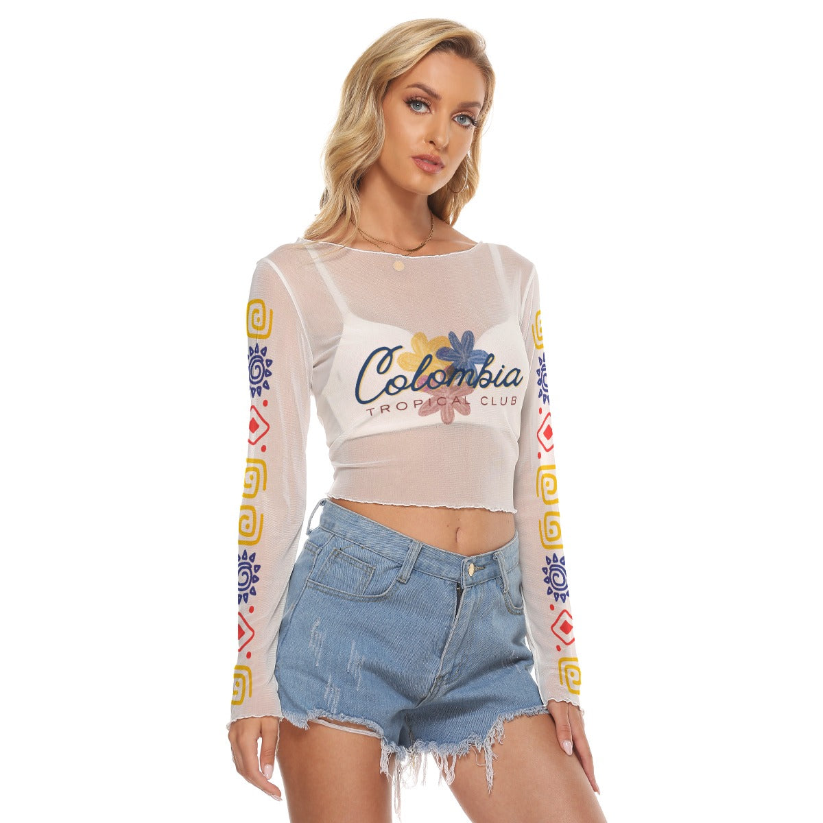 ColombiaAll-Over Print Women's Mesh Long Sleeves T-shirt