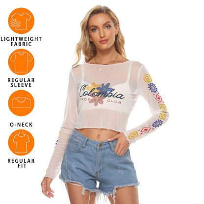 ColombiaAll-Over Print Women's Mesh Long Sleeves T-shirt