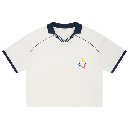 Colombia Unisex Collared Piping Boxy Soccer Jersey