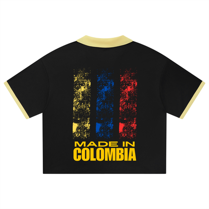 Colombia Unisex Collared Piping Boxy Soccer Jersey