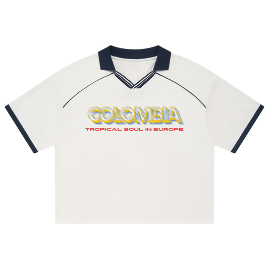Colombia Unisex Collared Piping Boxy Soccer Jersey