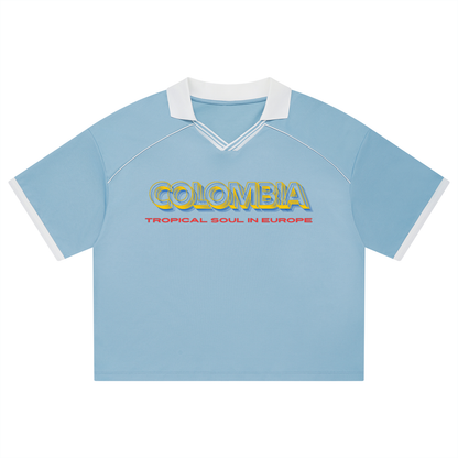 Colombia Unisex Collared Piping Boxy Soccer Jersey