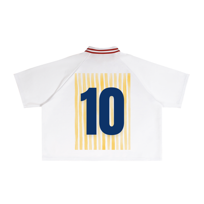 Colombia Contrast Lapel Collar Boxy T-Shirt