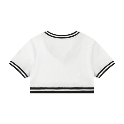 Colombia Women's Color Block V-Neck Crop T-Shirt