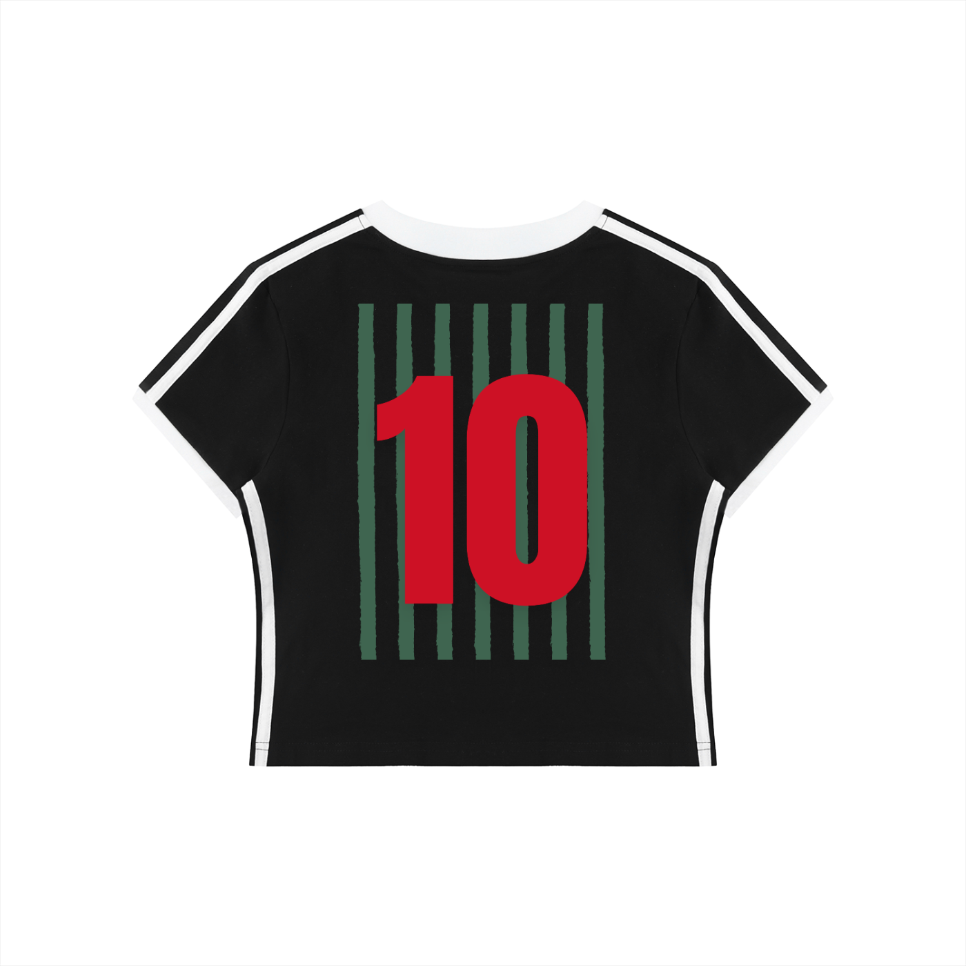Mexico Women's Retro Binding V-Neck Crop T-Shirt