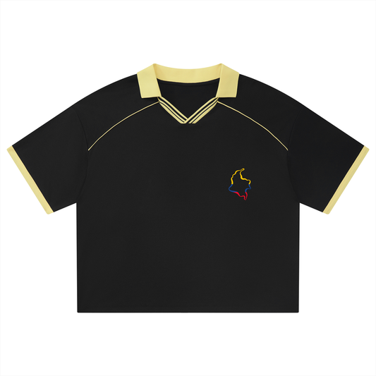 Colombia Unisex Collared Piping Boxy Soccer Jersey